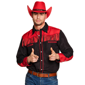 Koszula Kowboj Western czarno/czerwona (XL)