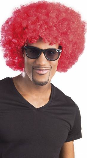 Peruka Afro Gigant Czerwona